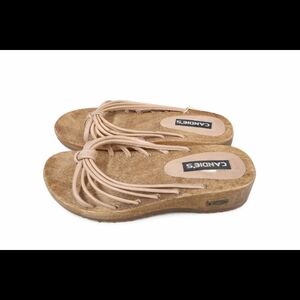 Candie's Women's Beige Slip-On Sandals
